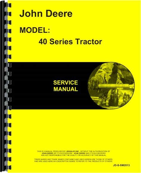 John Deere 40 Tractor Service Manual