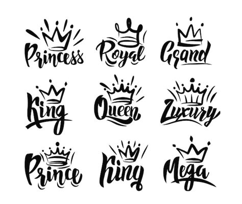Premium Vector Crown Doodle With Hand Text Lettering