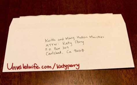 Place addresses in proper position. An Encouraging Letter To Katy Perry