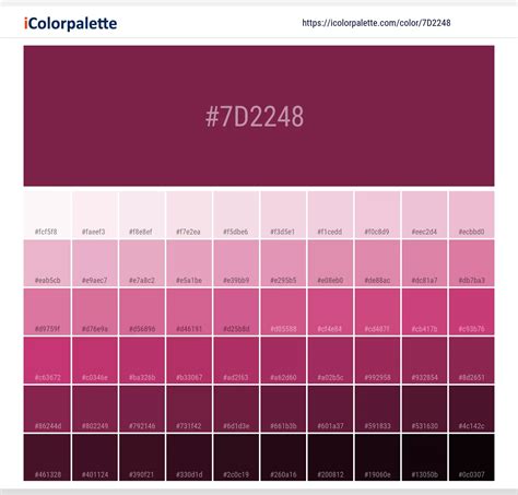 Pantone 216 C Color Hex Color Code 7d2248 Information Hsl Rgb