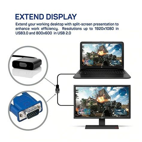 Usb 30 To Vga Multi Display Adapter Converter External Video Graphic
