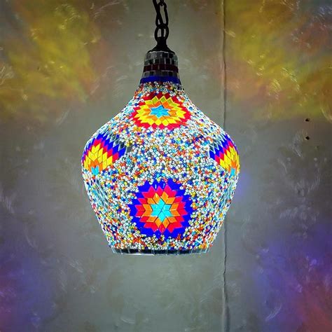 Turkish Moroccan Mosaic Ceiling Hanging Light Lamp Chandelier Pendant