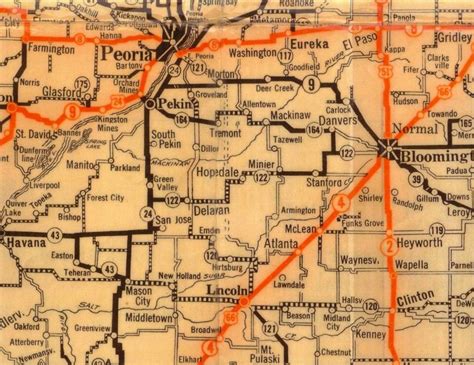 Tazewell Countyfrom Illinois Highway Map Tazewell County Genealogical Historical Society