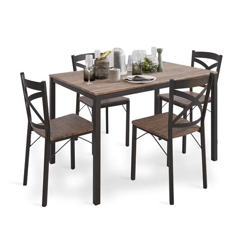 Buy Dporticus 5 Piece Dining Table Set Industrial Style Wood Table Set