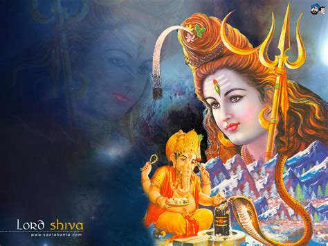 Lord Shiva With Ganesha Hindu God And Goddess Wallpapers