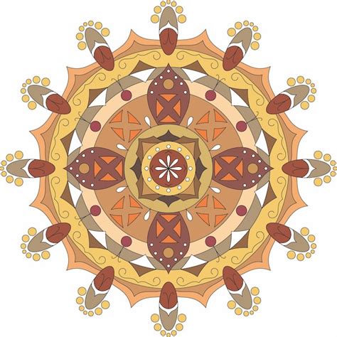 Premium Vector Mandala Incaico Artistico Floral Estilo Retro
