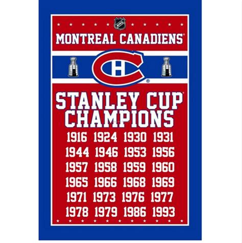 Montreal Canadiens Stanley Cup Championship Man Cave Sports Banner Flag