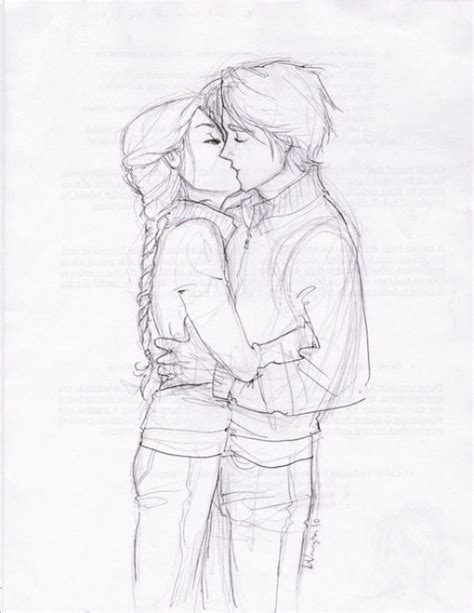 A Pencil Drawing Of Two People Hugging Each Other With Their Arms