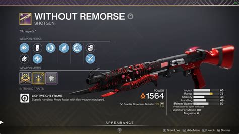 Without Remorse God Roll Guide Destiny 2