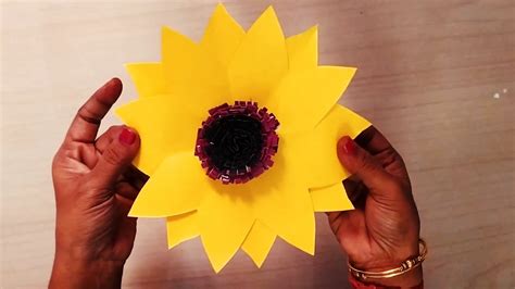 How To Make Simple Sunflower With Chart Papercraft Ieda For Kidseasy