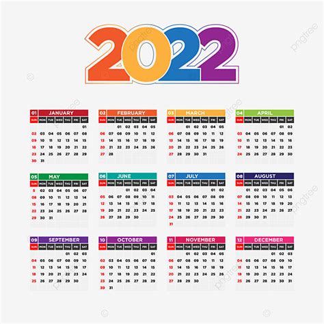 Gambar Desain Kalender Berwarna Warni Png Dan Vektor Gratis Kalender
