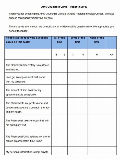 patient feedback form beautiful patient satisfaction survey template