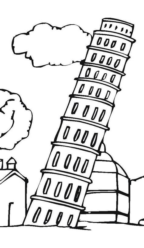 Dibujos De Torre Inclinada De Pisa 9 Para Colorear Para Colorear