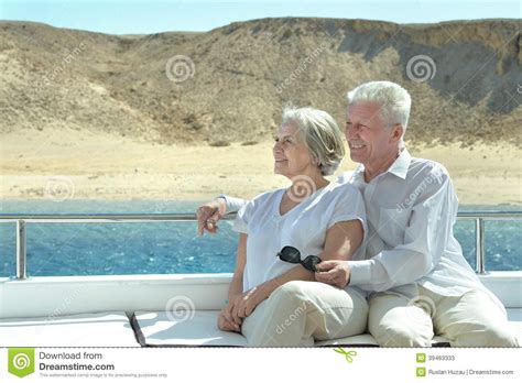Senior Couple Having Boat Ride Stock Image Image Of Look
