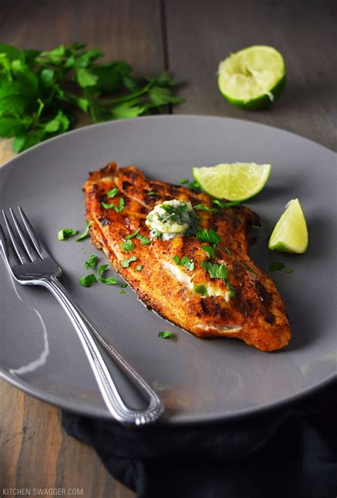 Lightly coat both sides with the oil, then rub with the spice mixture. Grilled Blackened Catfish with Cilantro-Lime Butter Recipe ...