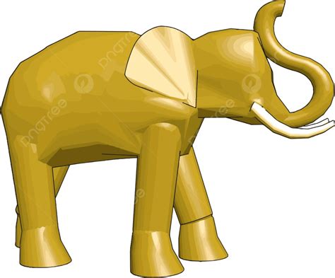 Elephant 3d Model A Vectorized Illustration On A White Background