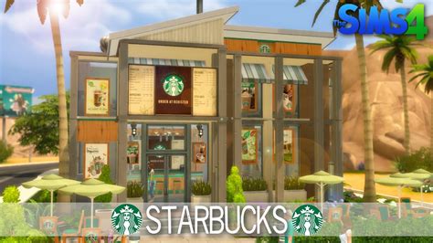 The Sims 4 Speed Build Starbucks House Building Youtube