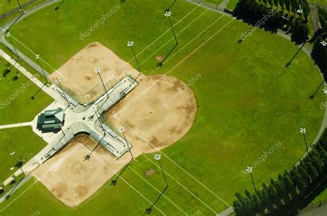 Abstract Aerial View Of Baseball Fields — Stock Photo © Stepheng101