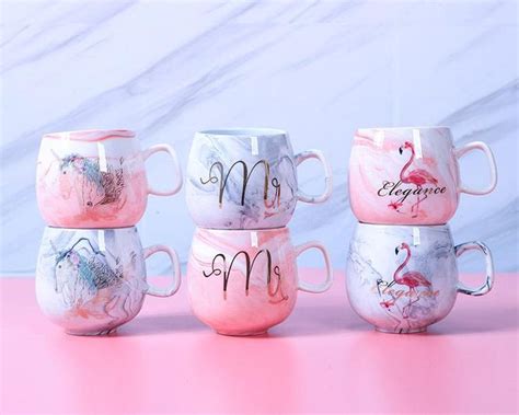 Flamingo Coffee Mugs Cute Colorful Ceramic Tea Coffee Milk Cup Tazas