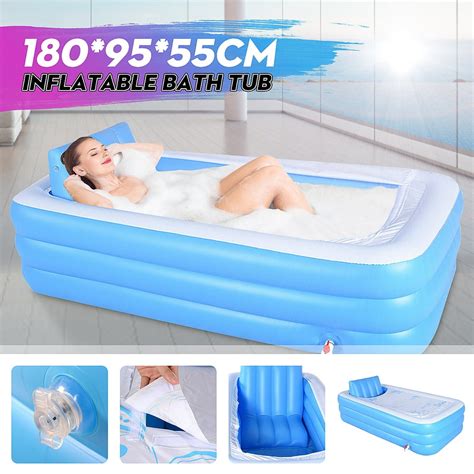 inflatable adult bath tub free standing blow up bathtub with foldable portable for adult spa
