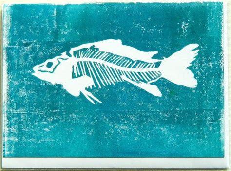 (b,c), yellow and grayish fumaroles. Hand-printed Animal Card. 5 x 7 Greetings Card. Fish Anatomy Card. | Hand print animals, Animal ...