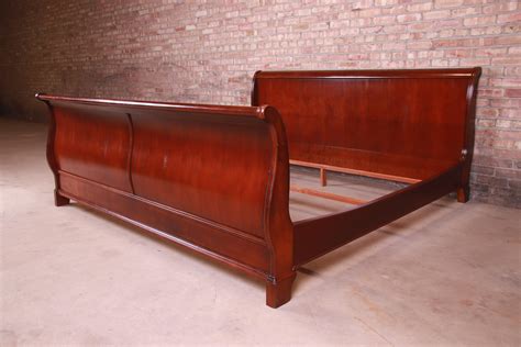 French Louis Philippe Cherry Wood King Size Sleigh Bed At StDibs Solid Cherry Wood Sleigh Bed
