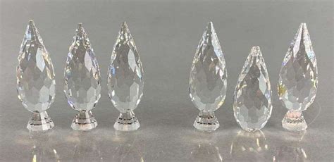 Group Of 2 Swarovski Silver Crystal City Poplar Trees With Boxes