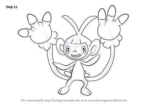 How To Draw Ambipom From Pokemon Pokemon Step By Step