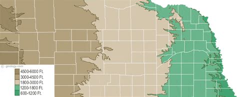 Nebraska Physical Map And Nebraska Topographic Map