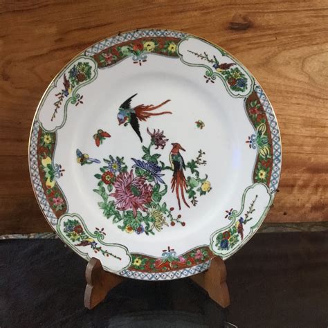 Chinese Porcelain Antique Plate With Birds And Flowers Rare Etsy