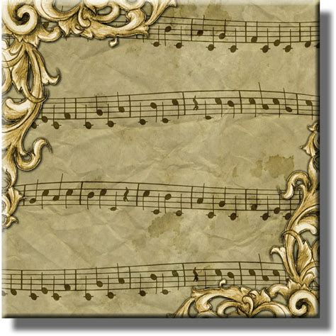 Vintage Music Sheet Notes Picture On Stretched Canvas Wall Art Décor
