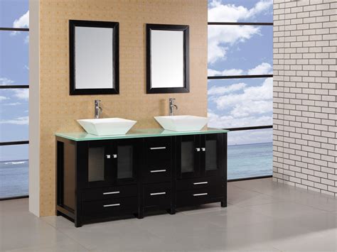 Free shipping on many items. 61" Arlington Double Vessel Sink Vanity - Glass Top ...