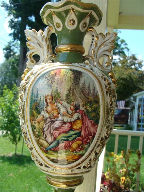 Antique Signed French Hand Painted Porcelain Table Lamp Etsy