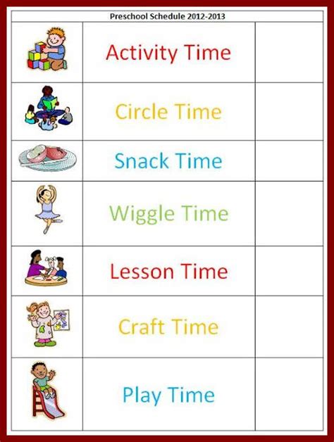 Visual daily routine chart for kids in english, chinese, korean (free printable). Pin Free Preschool Daily Schedule Template Tattoo Re ...