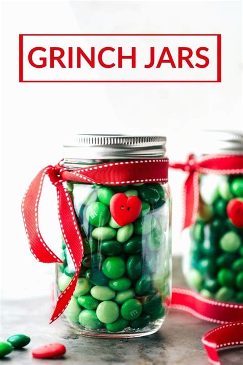 Grinch Themed Candy Jar Tutorial Mason Jar Christmas Ts Christmas