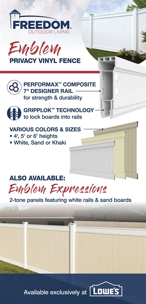 Emblem 6x8 Vinyl Privacy Fence Kit | Vinyl Fence | Freedom Outdoor