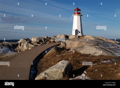 Peggys Point Lighthouse At Peggys Cove In Nova Scotia Canada The