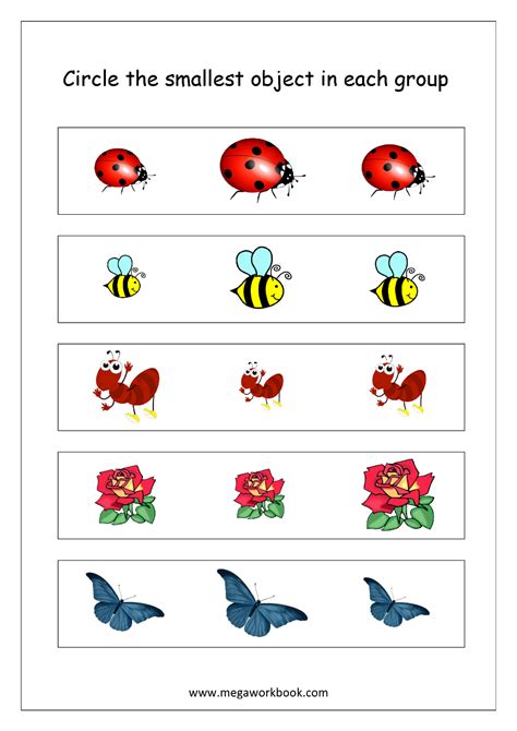 Big And Small Worksheets Size Comparison Worksheets For Preschool