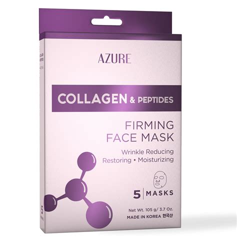 collagen and peptides firming sheet face mask 5 pack azure skincare