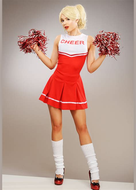 Adult Ladies Red High School Cheerleader Costume