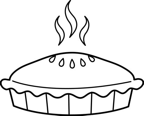 Pie Coloring Page - Free Clip Art