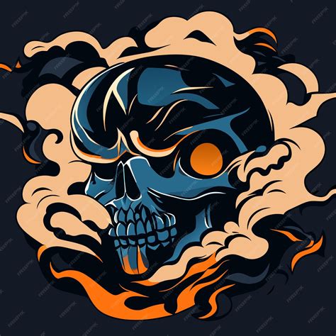 Premium Vector Grungestyle Smoke And Skull Artwork