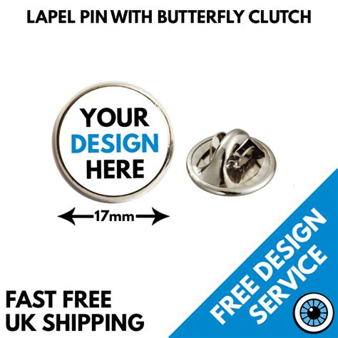 Round Custom Lapel Pins • Free Fast Uk Shipping • Personalised