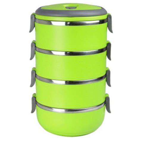 Anyone who has picky kids knows different foods absolutely, 100% cannot touch! FOUR LAYERS 2800ML STAINLESS STEEL LUNCH box / TIFFIN BOX ...