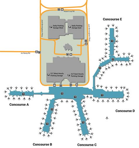 Charlotte Douglas Airport Map United States Map