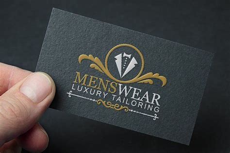 Menswear Business Card Logo Design Tailor Logo Design Logo Design