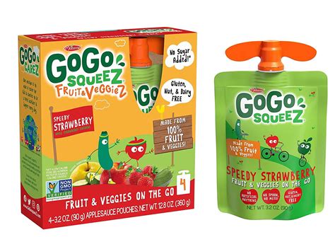 Gogo Squeez Fruit And Veggiez On The Go Apple Zucchini Strawberry 32