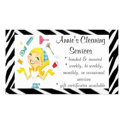 Cleaning Services Maid Business Card Zazzle