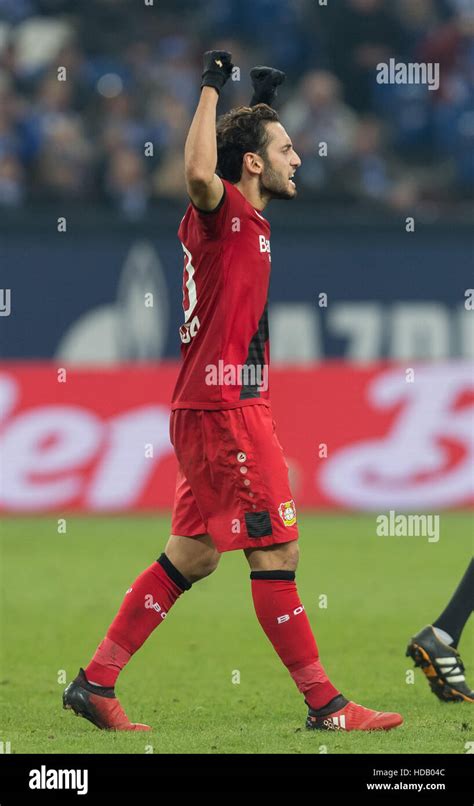 Leverkusen S Hakan Calhanoglu Celebrating After The Final Whistle Of