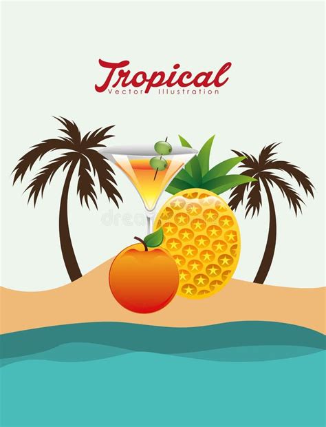 Tropical Paradise Design Stock Illustration Illustration Of Palm